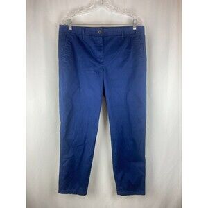 Talbots Women's 12 Navy Blue Girlfriend Chino Pants Cotton Stretch Lightweight